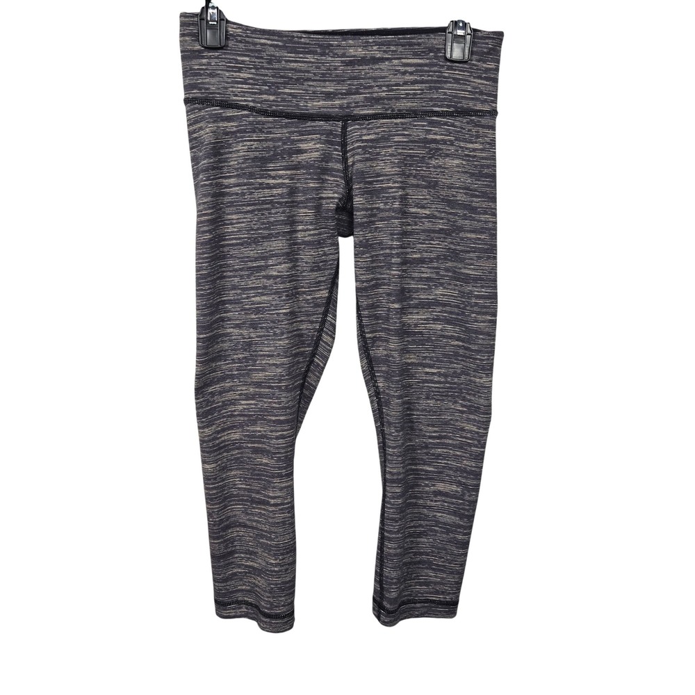 Lululemon Crop Leggings Striped Athleisure Workout Yoga Pants Womens Size‎ 6